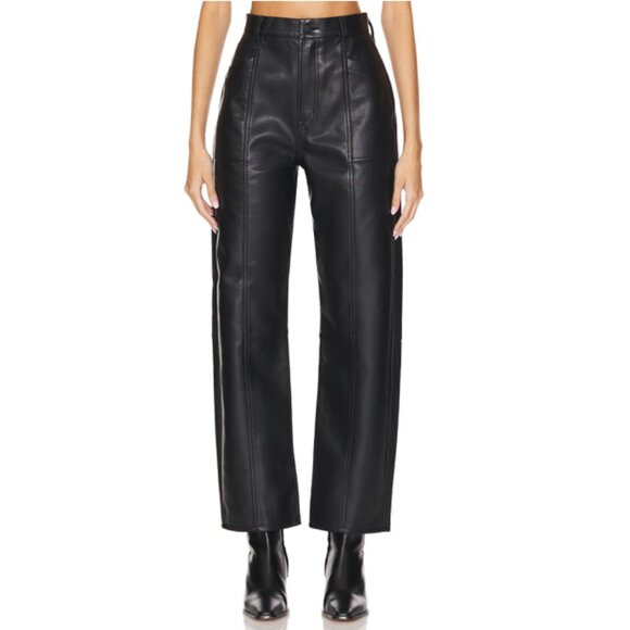 PISTOLA Taylor High Rise Faux Leather Straight Leg - Picture 1 of 13